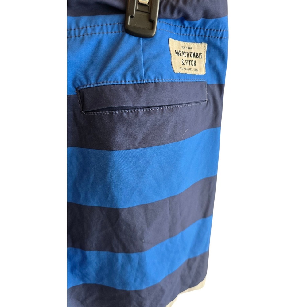 Abercrombie & FITCH Men's Swim Trunks Drawstring Blue Back Pocket‎ #160 - Picture 3 of 4